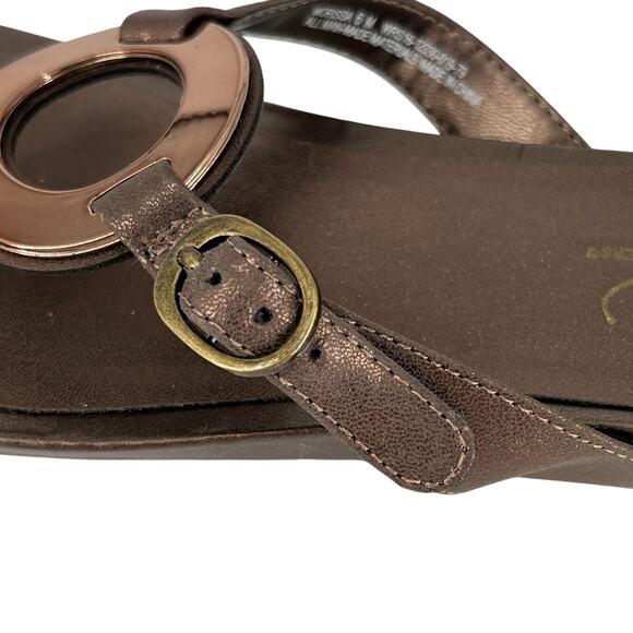 Kim Rogers Morissa Thong Sandals Metallic Bronze Size 6M - Picture 6 of 15